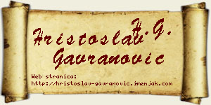 Hristoslav Gavranović vizit kartica